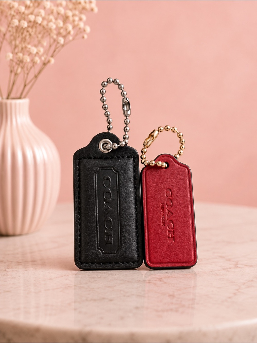 Coach Leather Hangtags – Black & Red